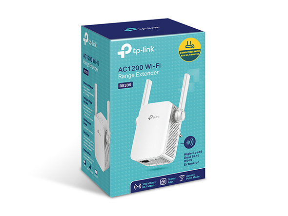 Повторитель беспроводного сигнала TP-Link RE305 AC1200 10/100BASE-TX белый