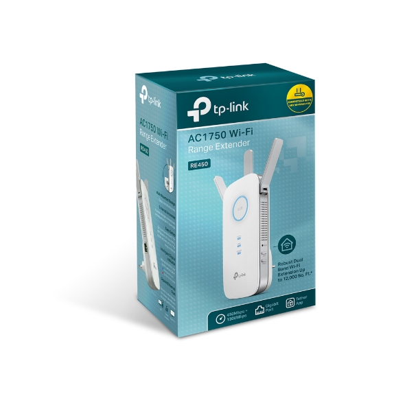 Повторитель беспроводного сигнала TP-Link RE450 AC1750 10/100/1000BASE-TX белый