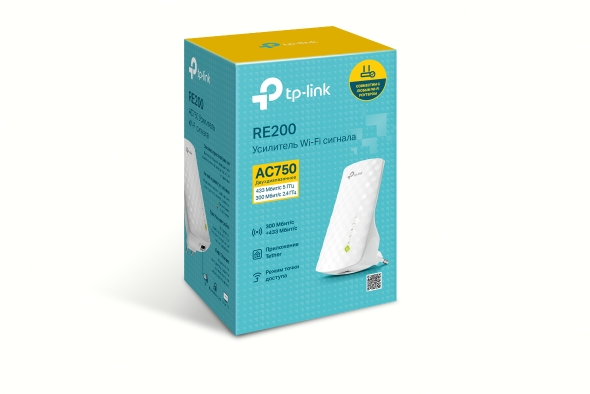 Повторитель беспроводного сигнала TP-Link RE200 AC750 10/100BASE-TX белый